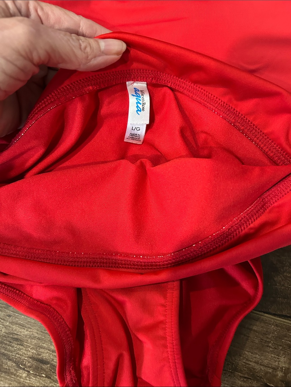 La Vie En Rose Bright Red High-Neck Bikini Set - Picture 2 of 5